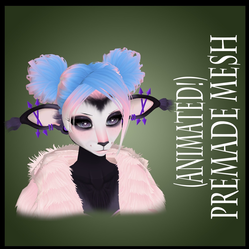 Animated Tuft Ears; IMVU|SecondLife|Vroid