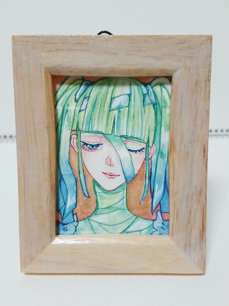 創作透明水彩原画 包帯になった少女 紫陽花の月 Booth