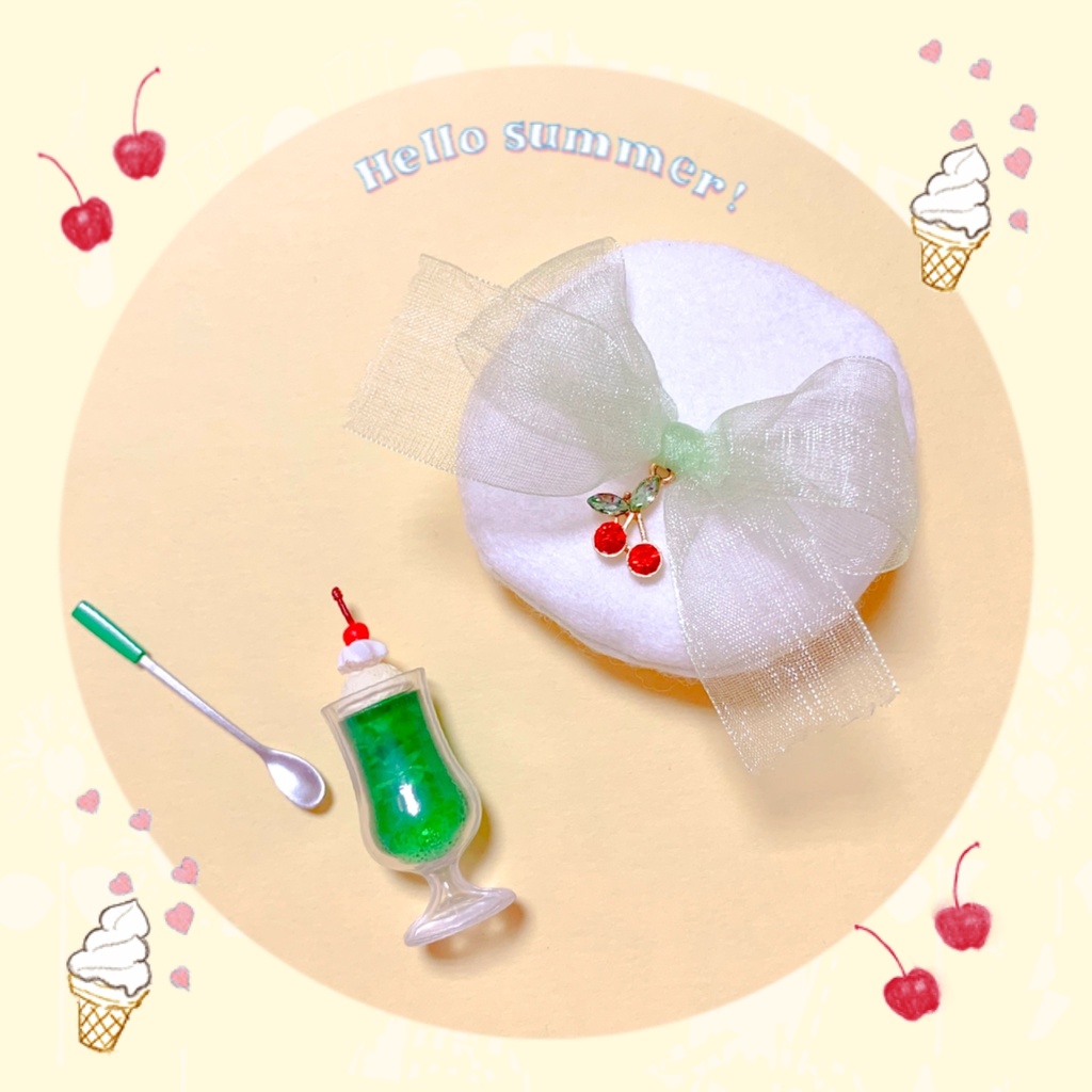🍒🍇ホイップフルーツベレー帽👒🌼