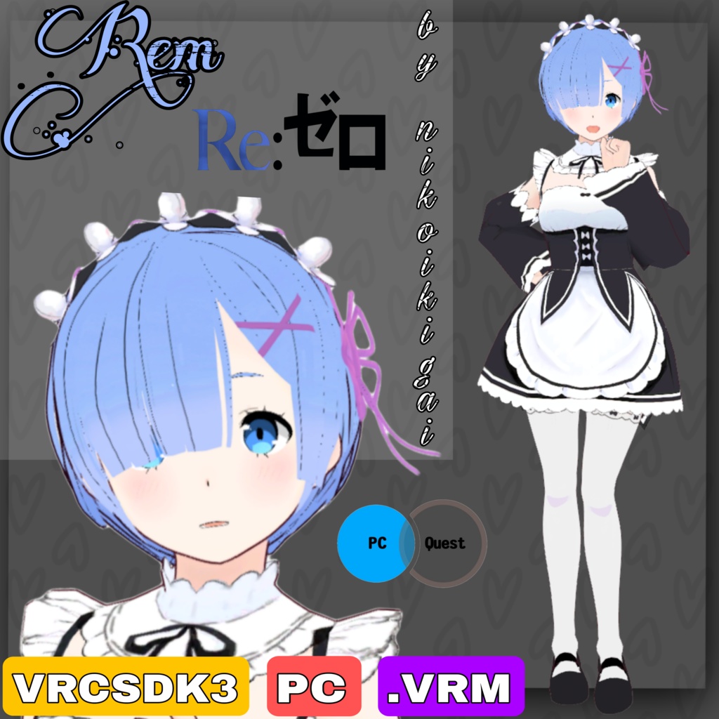 [VRC|VRM] Rem - 3D character