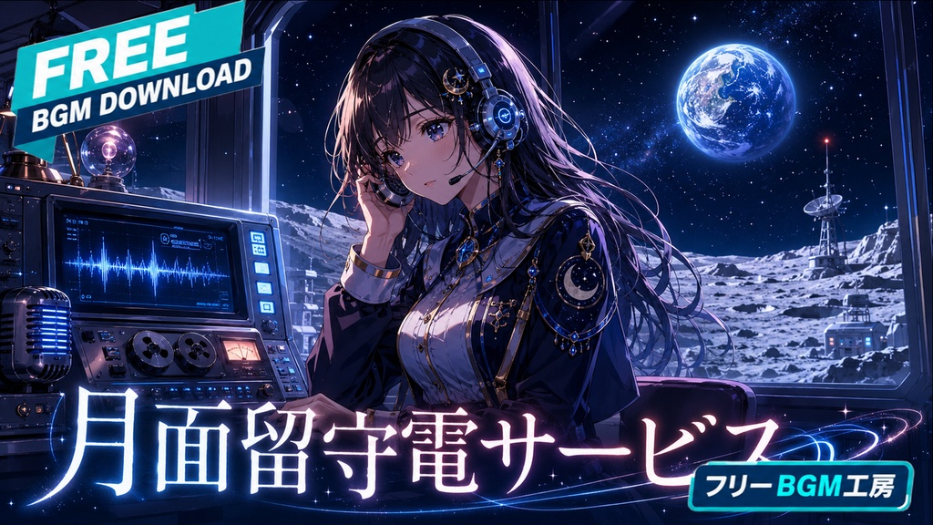 月面留守電サービス｜月面の留守電係が、地球の未送信の恋を拾う夜の物語。【フリーBGM / 歌あり】