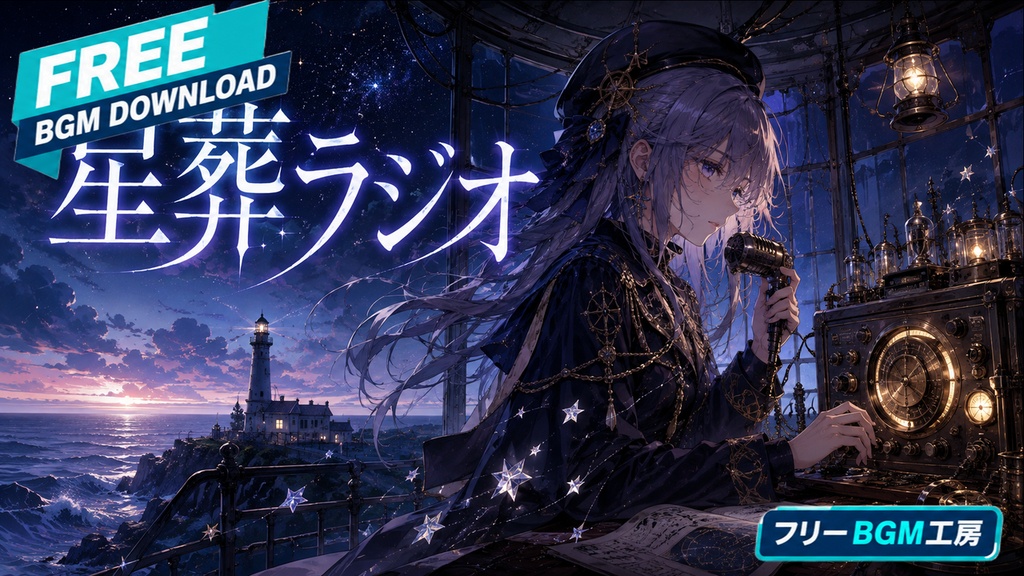 星葬ラジオ｜沈む灯台から消えた星へ送る、夜明け前の孤独な電波歌。【フリーBGM / 歌あり】