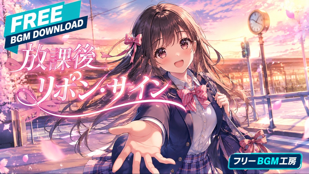 放課後リボン・サイン｜放課後の駅前で恋心を結ぶ、甘く弾ける青春アイドルポップ【フリーBGM / 歌あり】