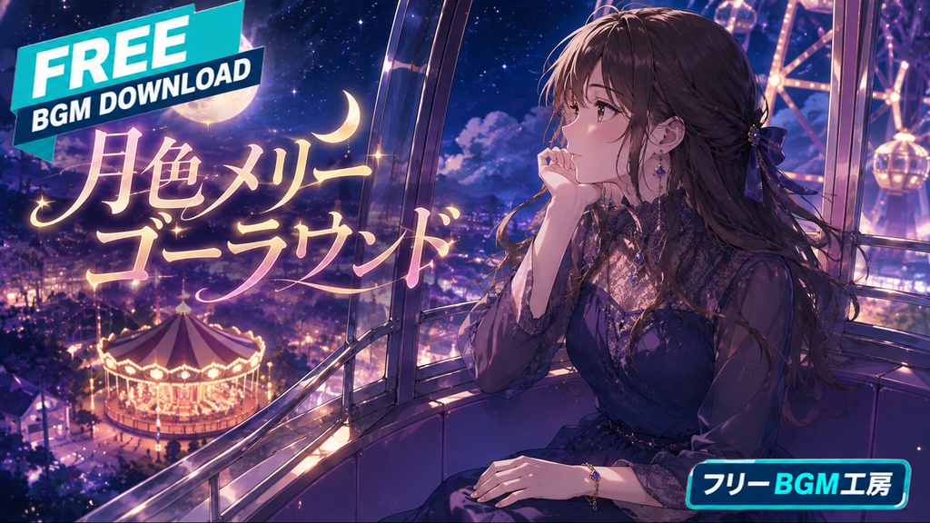 月色メリーゴーラウンド｜月夜の遊園地で告白を待つ、夢みたいに甘い恋のワルツ【フリーBGM / 歌あり】