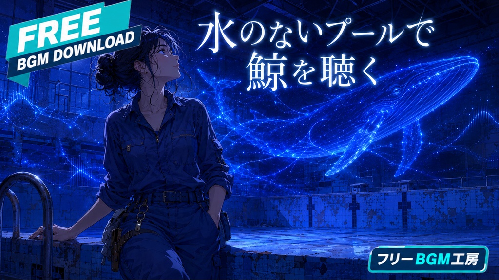 水のないプールで鯨を聴く｜水を失った夜のプールで、残響から明日を拾い集める歌。【フリーBGM / 歌あり】