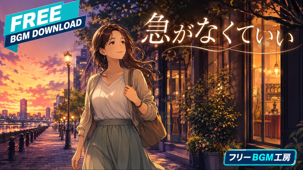 急がなくていい|夕暮れの街をゆるく歩き、焦る心をほどいていく軽やかな一曲【フリーBGM / 歌あり】