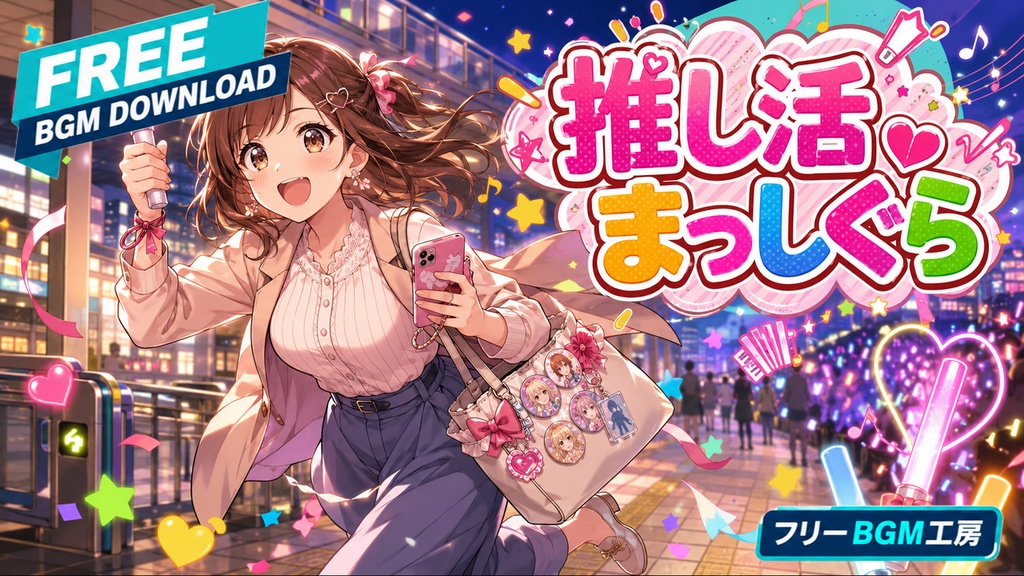 推し活まっしぐら｜仕事帰りの推し活が元気をくれる、にぎやかな電波ソング。【フリーBGM / 歌あり】