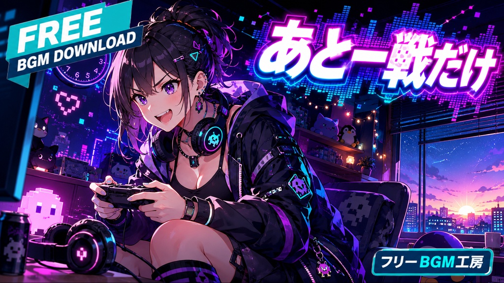 あと一戦だけ｜寝る前の一戦が止まらない、ゲーム夜更かし電波ソング。【フリーBGM / 歌あり】