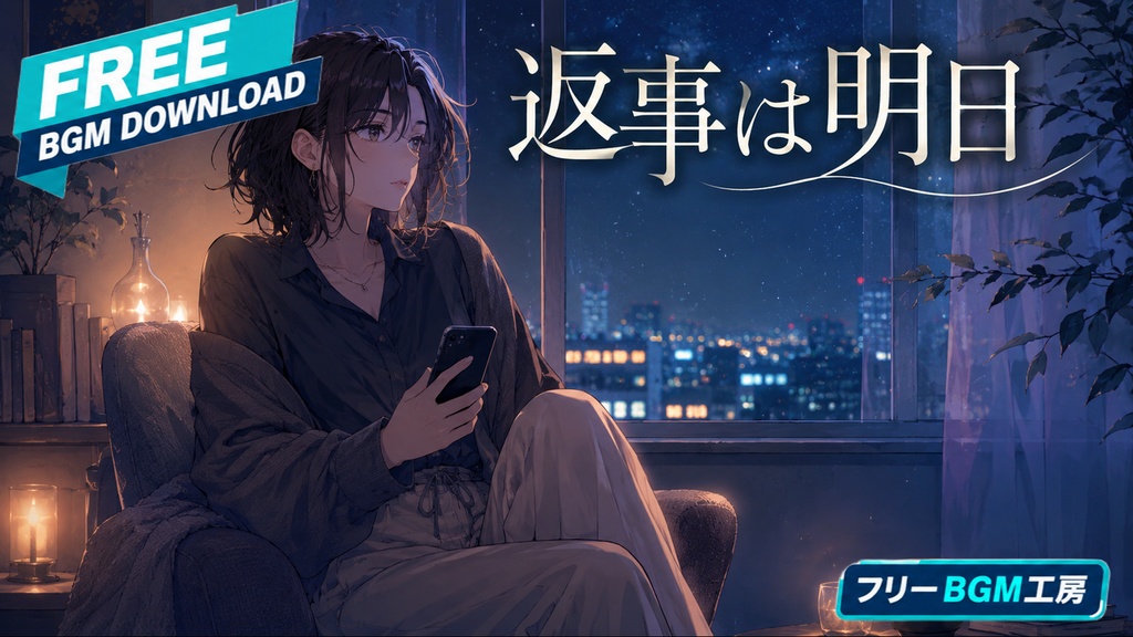 返事は明日｜返せない夜を責めず、言葉を明日に預ける静かなダウンテンポ曲【フリーBGM / 歌あり】