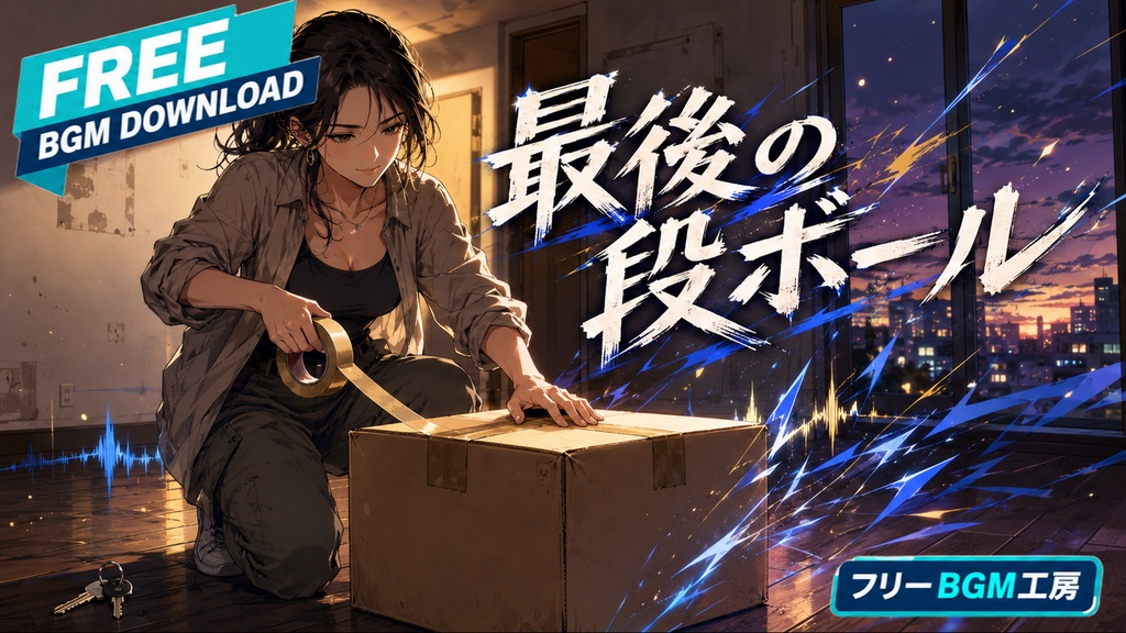 最後の段ボール｜引っ越し前夜、最後の箱を閉じて一歩を選ぶ和楽器ハードコア。【フリーBGM / 歌あり】