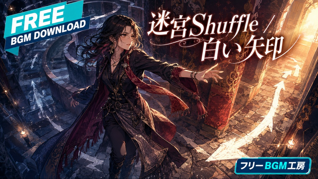 迷宮Shuffle - 白い矢印｜同じ角を何度も曲がりながら、出口を探す高速迷宮曲。【フリーBGM / 歌あり】