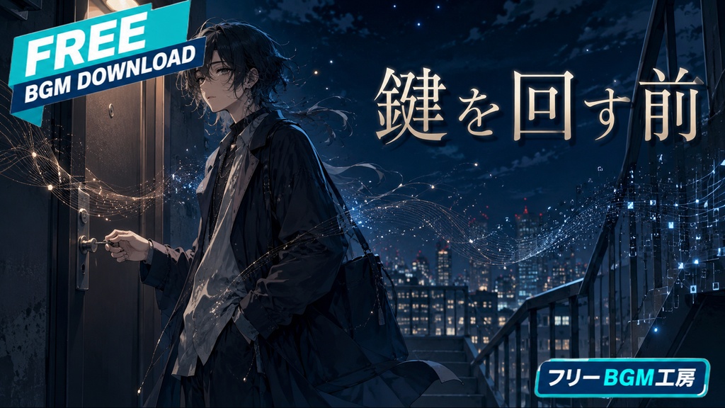 鍵を回す前｜帰宅前のひと呼吸を、サントゥールと電子音でほどく夜の歌。【フリーBGM / 歌あり】