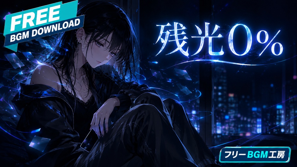 残光0%|通知の海を抜け、眠れない夜に自分の静けさを取り戻す一曲。【フリーBGM / 歌あり】