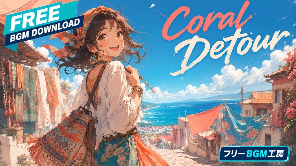 Coral Detour|道を間違えた先で、大胆な自分と海風に出会う一人旅。【フリーBGM / 歌あり】