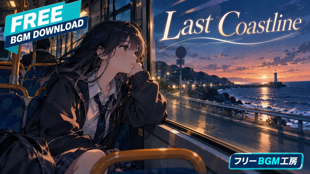 Last Coastline｜海辺の最終バスで交差する、降りる人と進む人の夜。【フリーBGM / 歌あり】