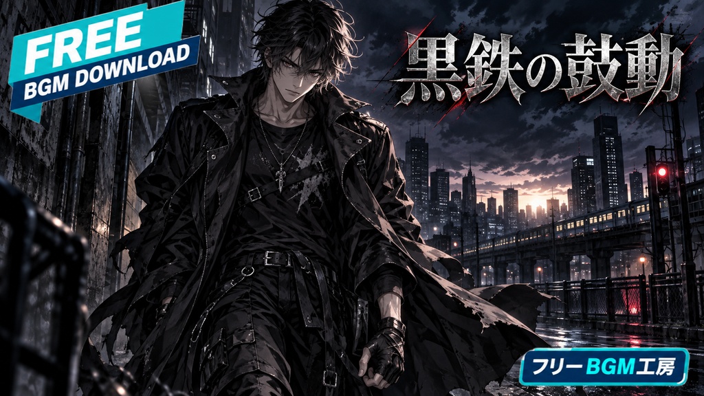 黒鉄の鼓動｜低く唸る鼓動と重い足取りで、夜の街を突き抜ける挑戦歌。【フリーBGM / 歌あり】