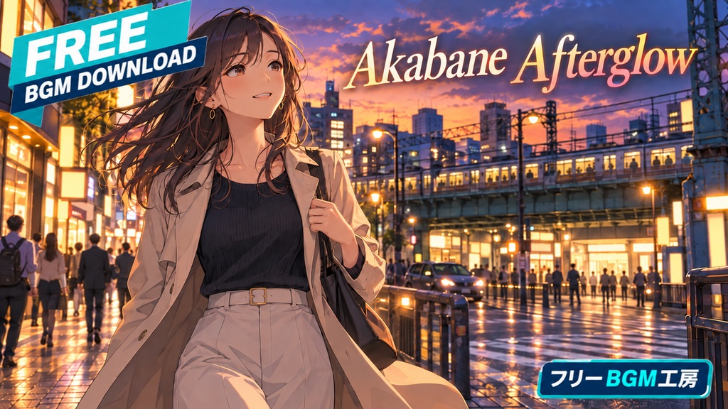 Akabane Afterglow｜北へ向かう電車と街の灯りを、ブラスの低い熱で描く一曲。【フリーBGM / 歌あり】