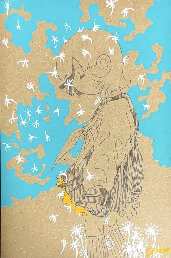 アナログ原画 クラフト紙 【わたげ】