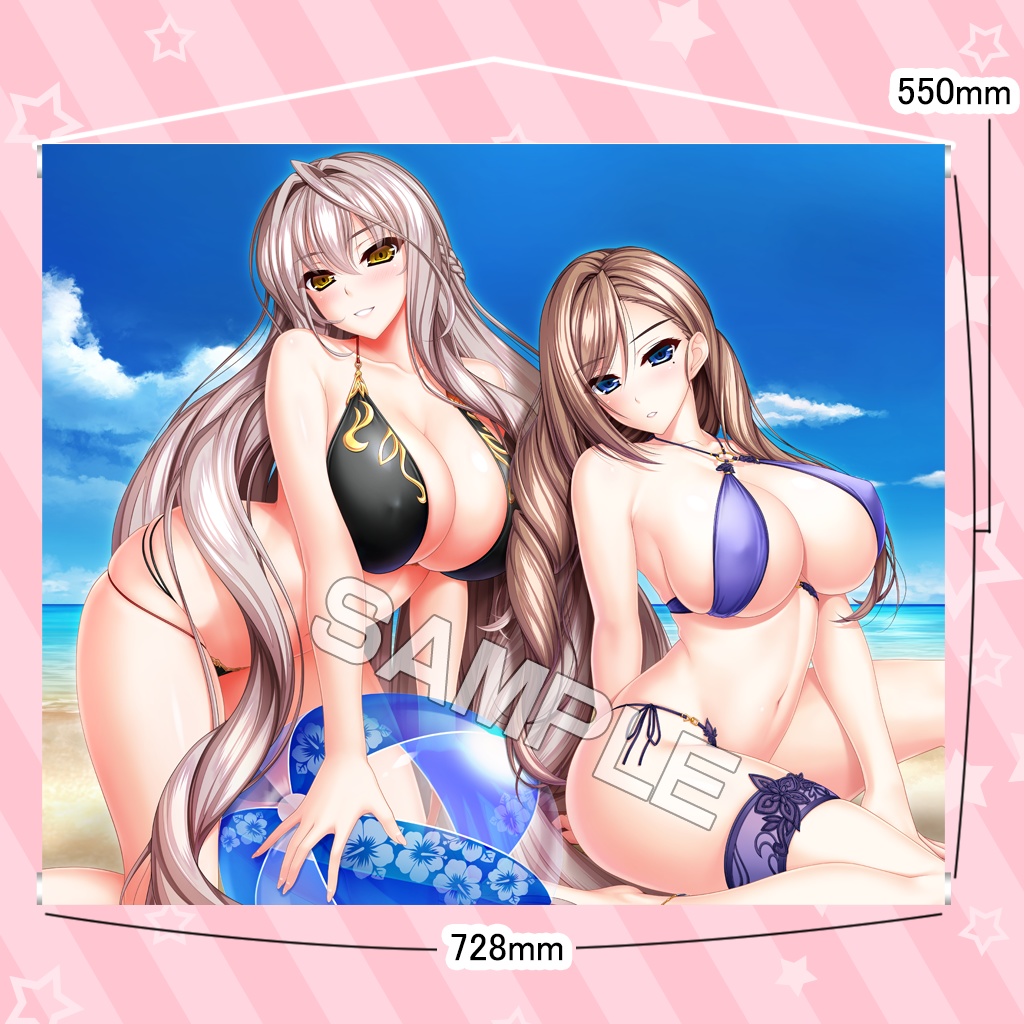 B2横タペストリー アーシェ&ステラ 水着コーデver.(2023年10月booth専売品)