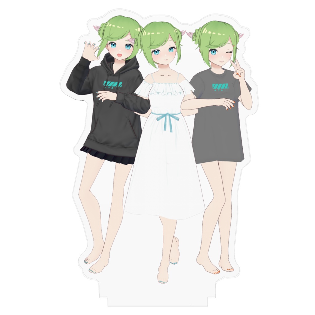 3D浅葱アクリルフィギュア~欲張りケルベロスセットA~