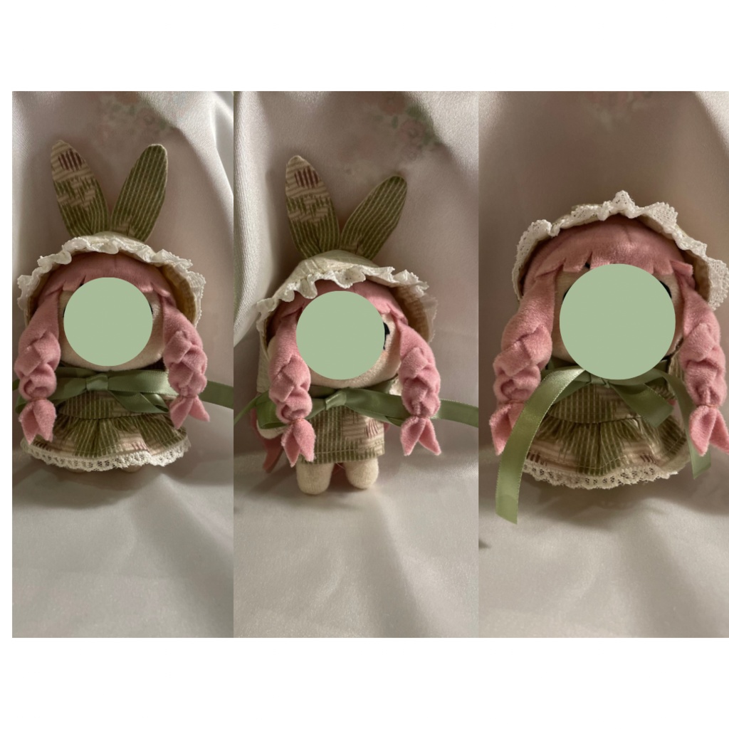 10cm用ぬい服 うさ耳フード ワンピース他