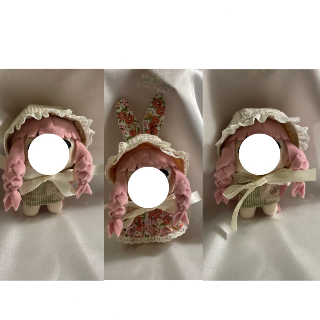 10cm用ぬい服 うさ耳フード他