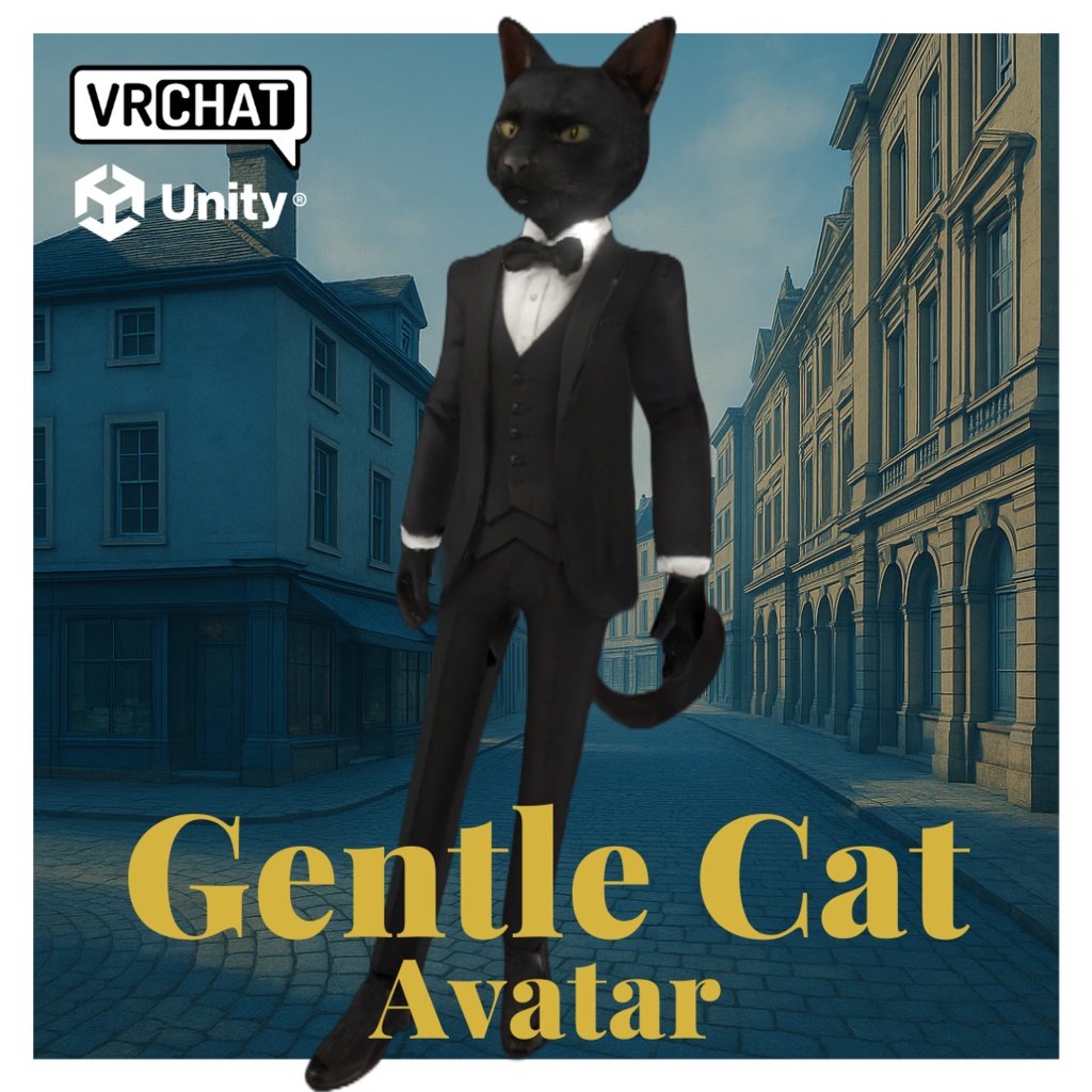 【値下げ！】【VRChat】Gentle Cat Avatar / ジェントルキャットアバター【ローポリ、Goodランク】