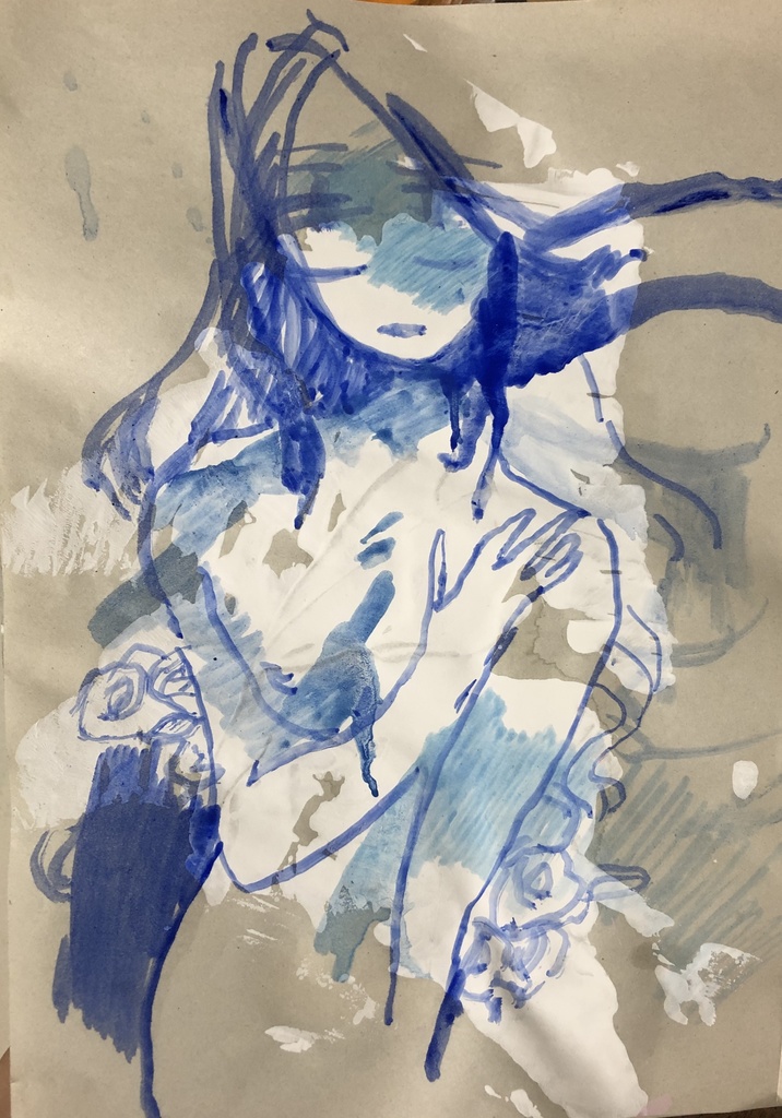 ドローイング 海と天使