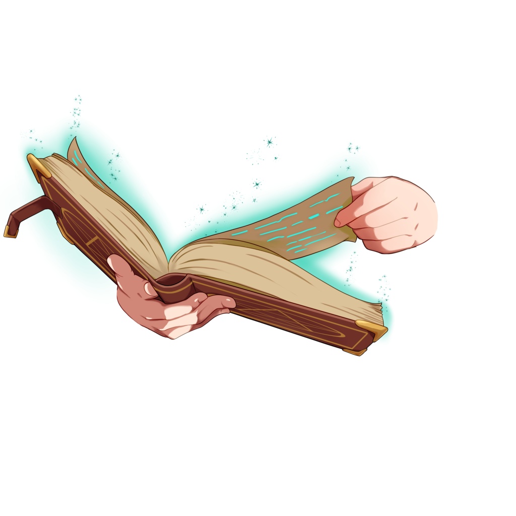 魔導書を持った手の素材:高解像度版&商用利用権