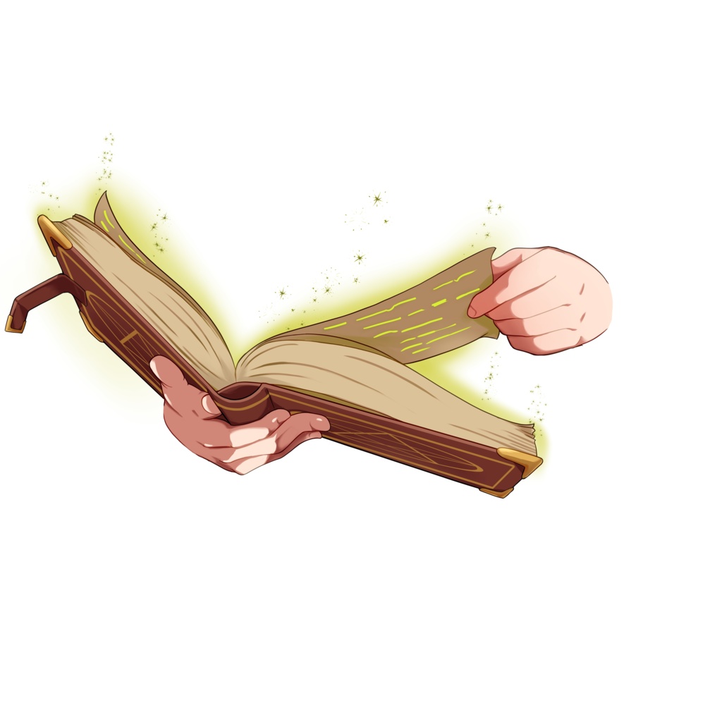 魔導書を持った手の素材:高解像度版&商用利用権
