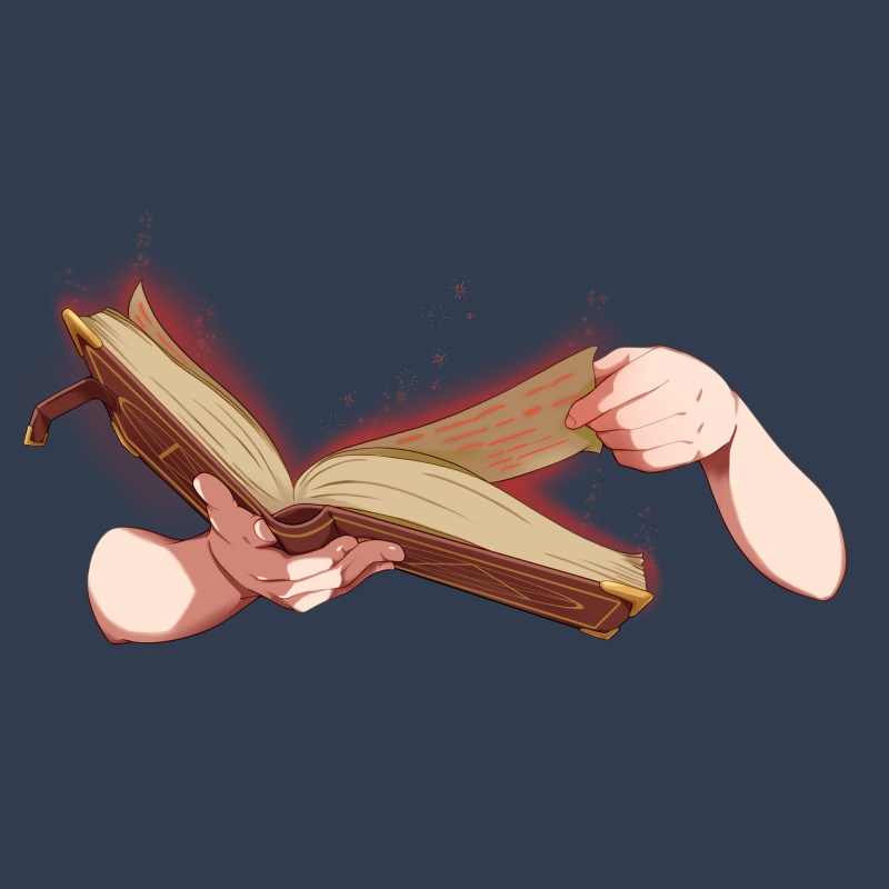 魔導書を持った手の素材：高解像度版＆商用利用権