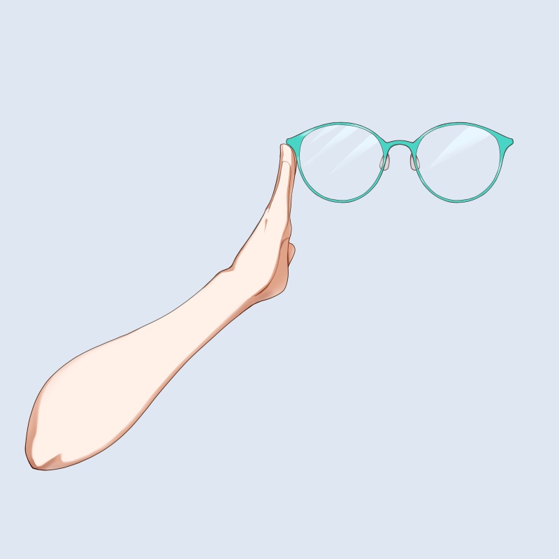 メガネと手の素材：高解像度版＆商用利用権