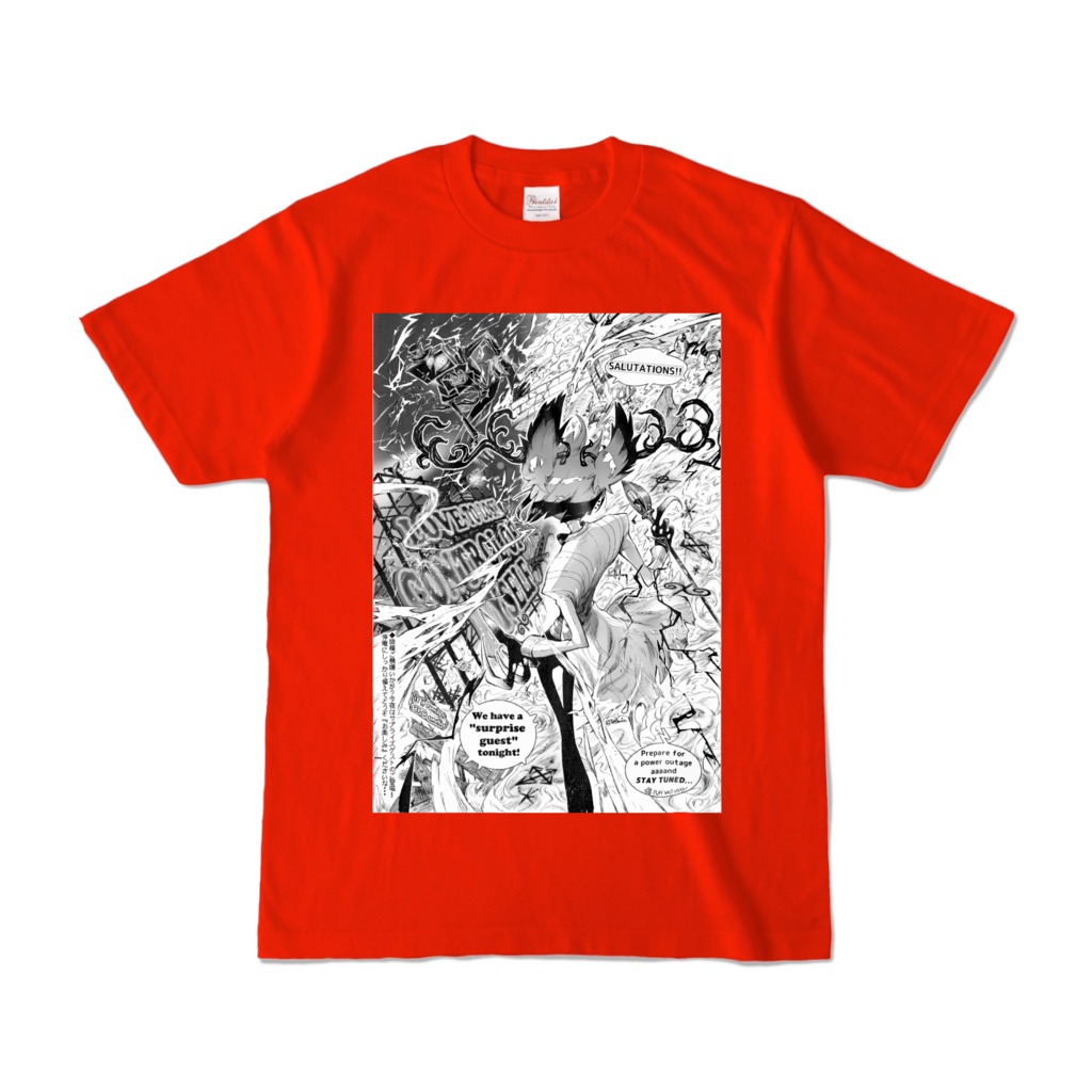 Ａ＆Ｖ　漫画風イラストＴシャツ/カラー