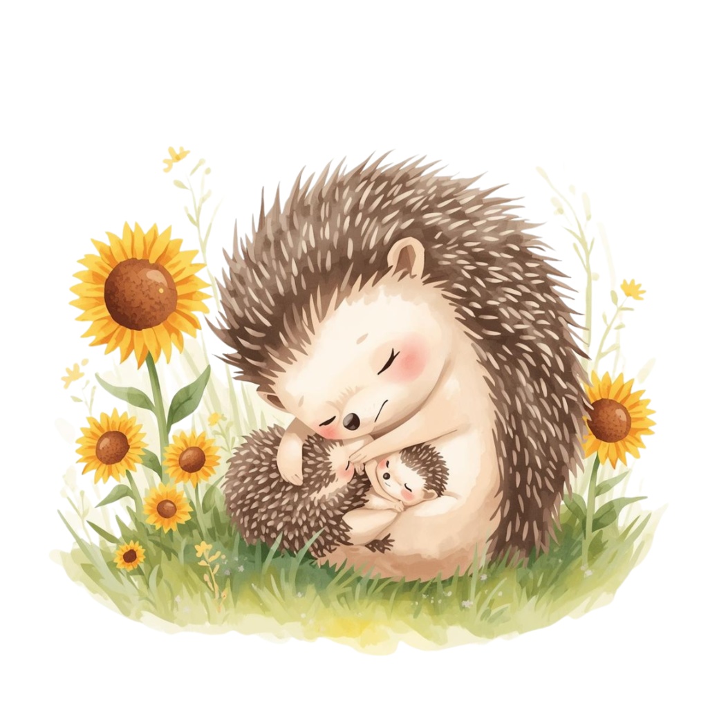 ふんわり可愛い動物親子の水彩画クリップアート素材12点セット|PNG背景透過