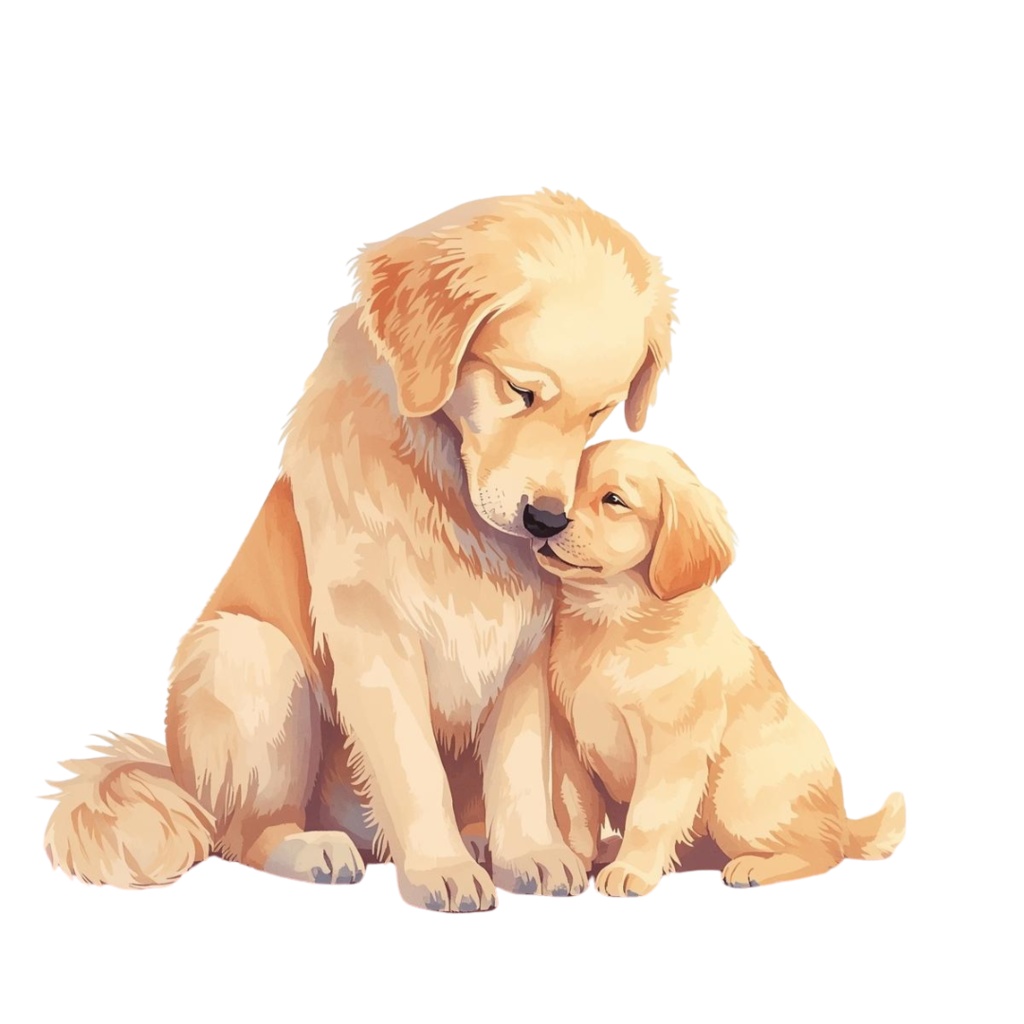 ふんわり可愛い動物親子の水彩画クリップアート素材12点セット|PNG背景透過