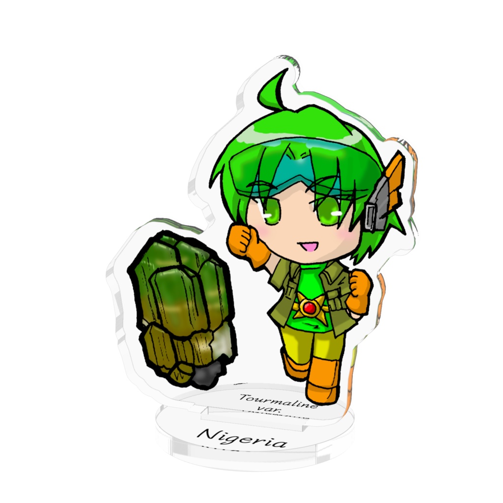 鉱物標本風:擬人化ハウト×トルマリン