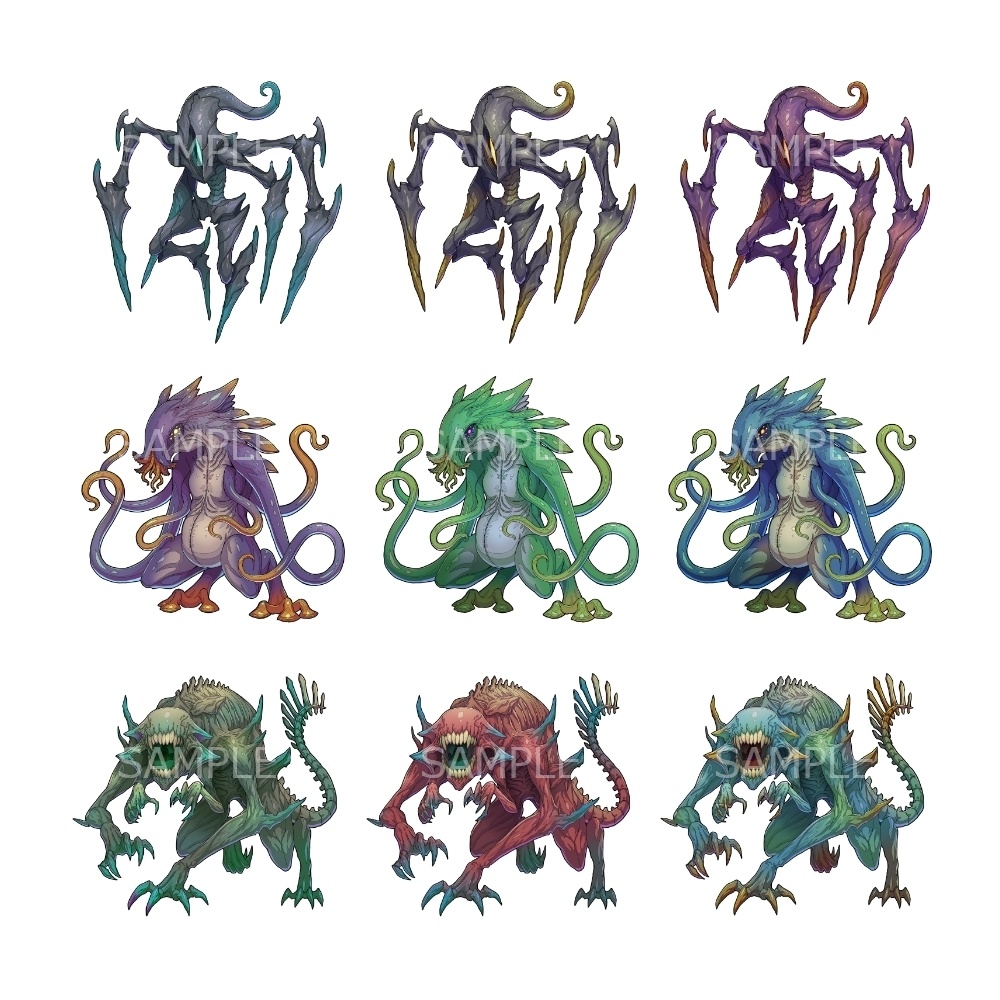 モンスターイラスト素材集(12パターン×3種)
