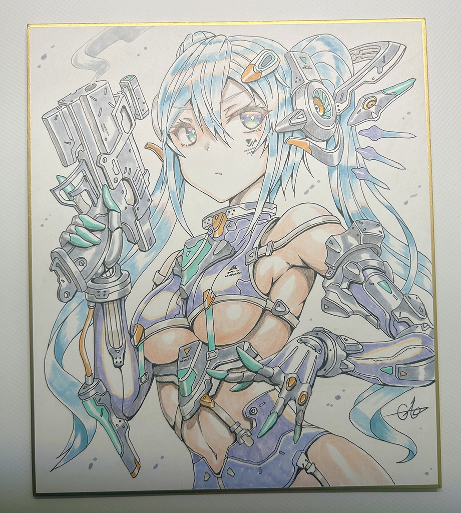 【1点限定】メカ少女 直筆イラスト色紙