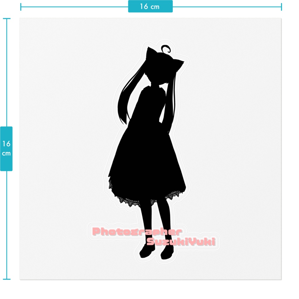 写真屋VTuberスズキユキ ステッカー(シルエット)