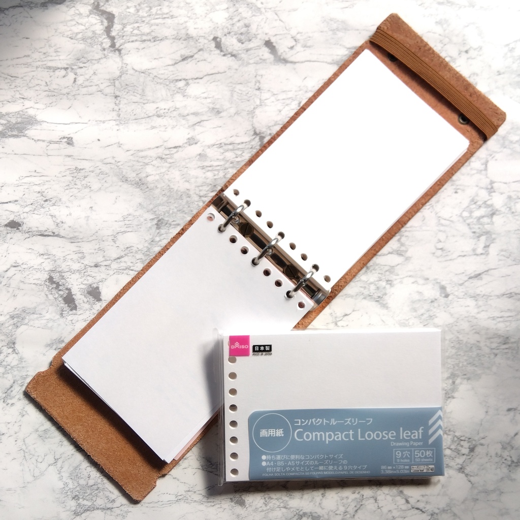 大容量ルーズリーフミニ用本革バインダー