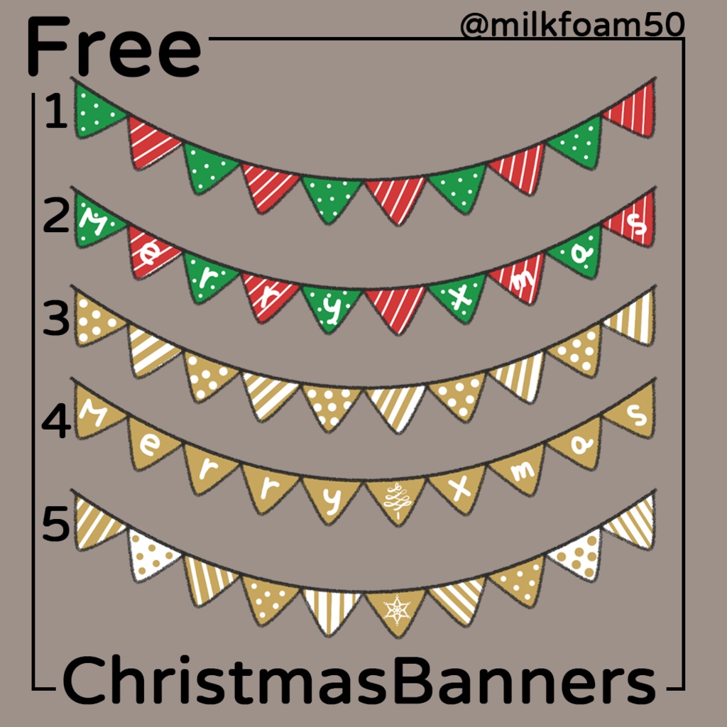 【Christmas】Banners《無料PNG》