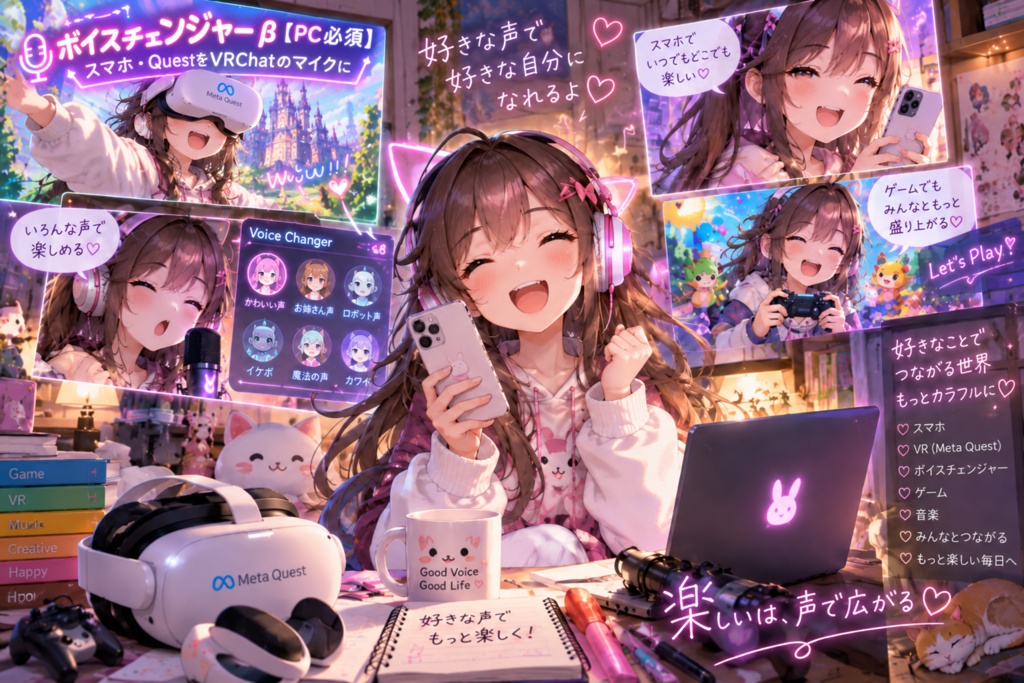 ボイスチェンジャー β【PC必須】スマホ・QuestをVRChatのマイクに