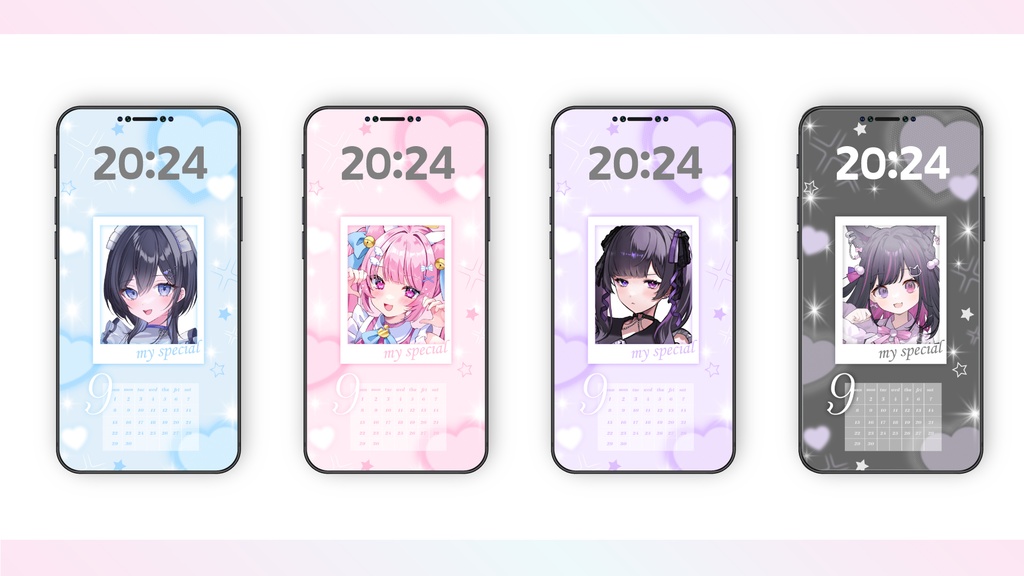 【Xでの反応必須】推しをin!チェキ風カレンダー付ロック画面【フリー素材】