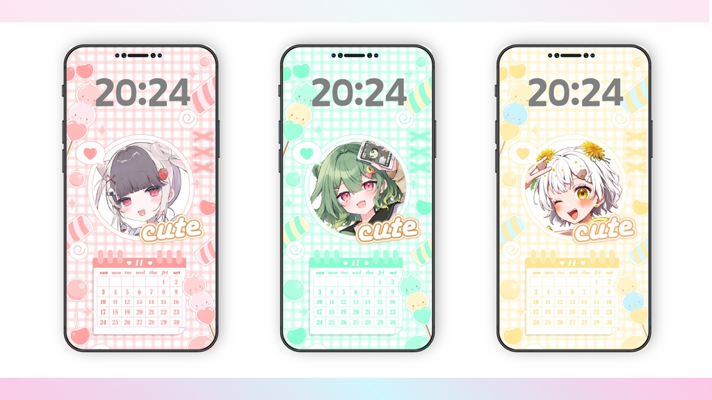 【Xでの反応必須】10月~12月|カレンダー付ロック画面【フリー素材】