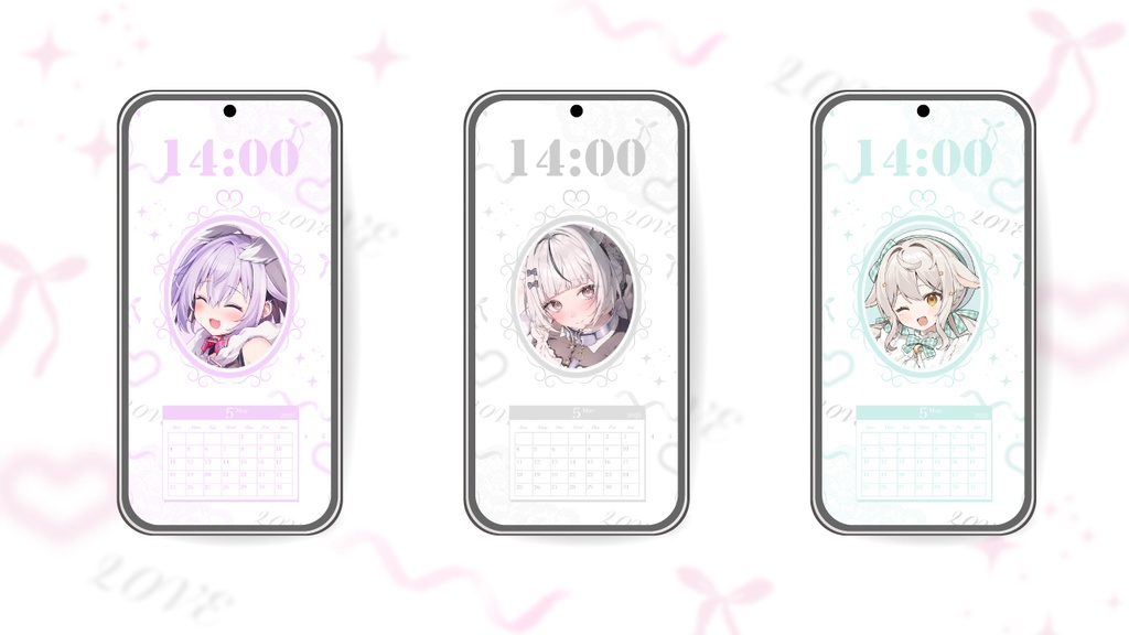 【Xでの反応必須】4月~5月|カレンダー付ロック画面【フリー素材】