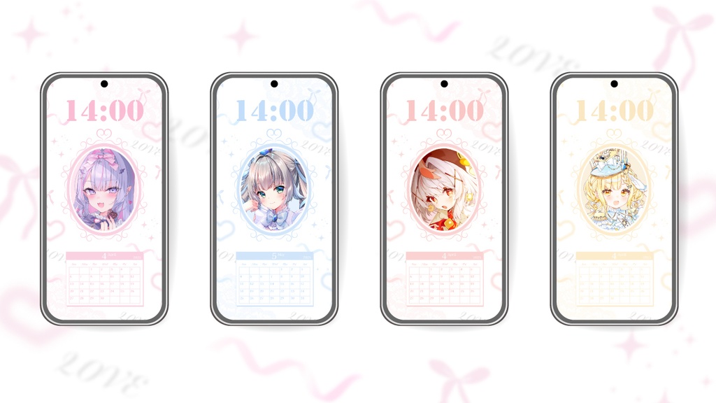 【Xでの反応必須】4月~5月|カレンダー付ロック画面【フリー素材】