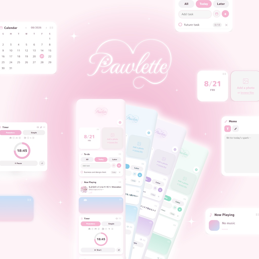 🐾 Pawlette｜かわいいきせかえデスクトップウィジェット【Windows対応】