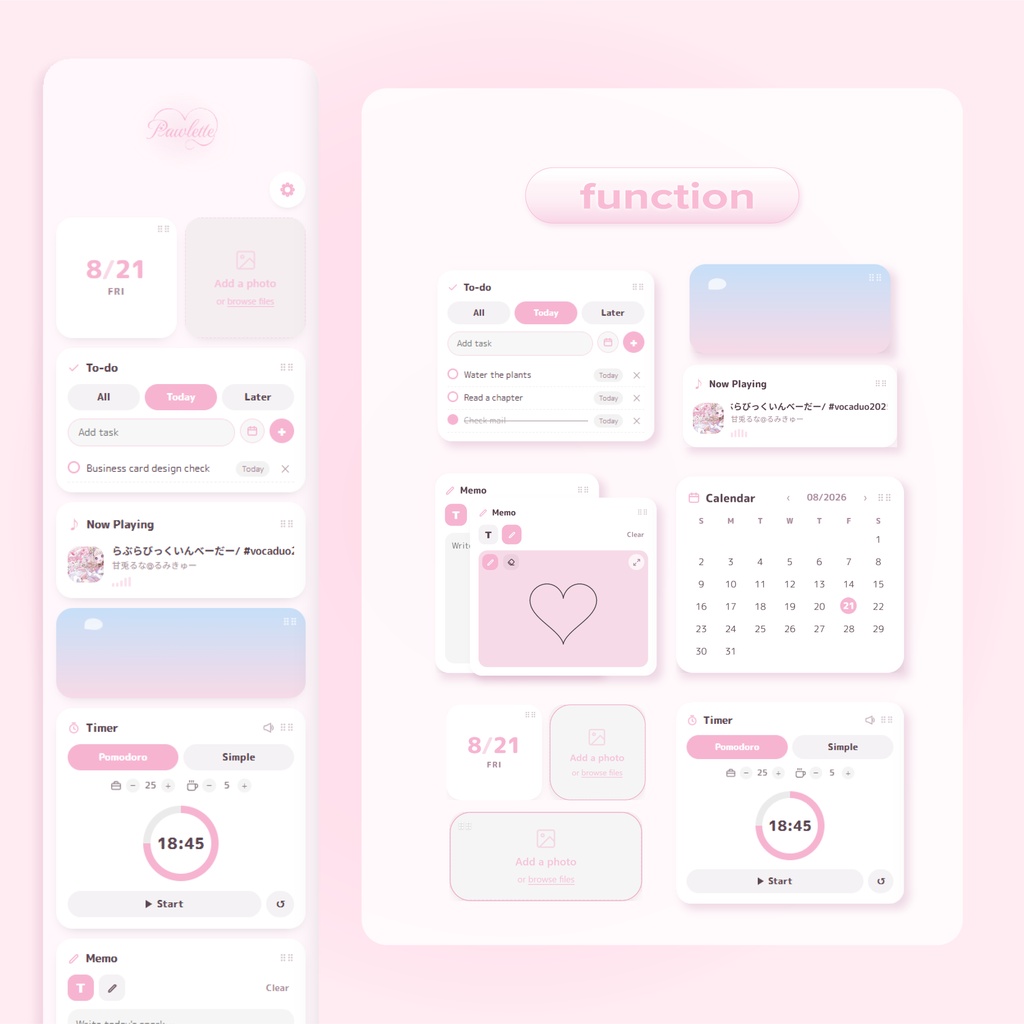 🐾 Pawlette|かわいいきせかえデスクトップウィジェット【Windows対応】