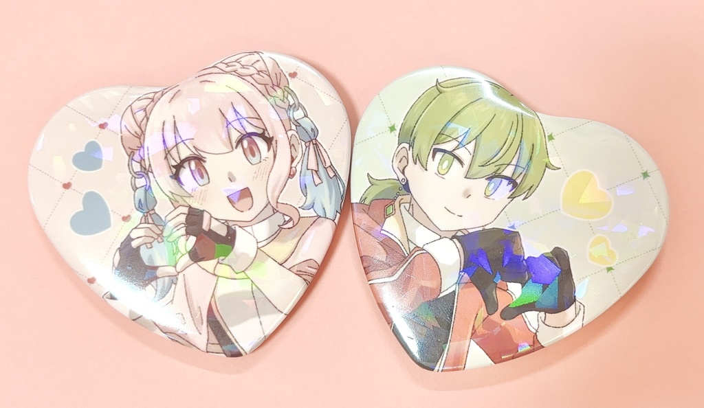 ハート缶バッジ