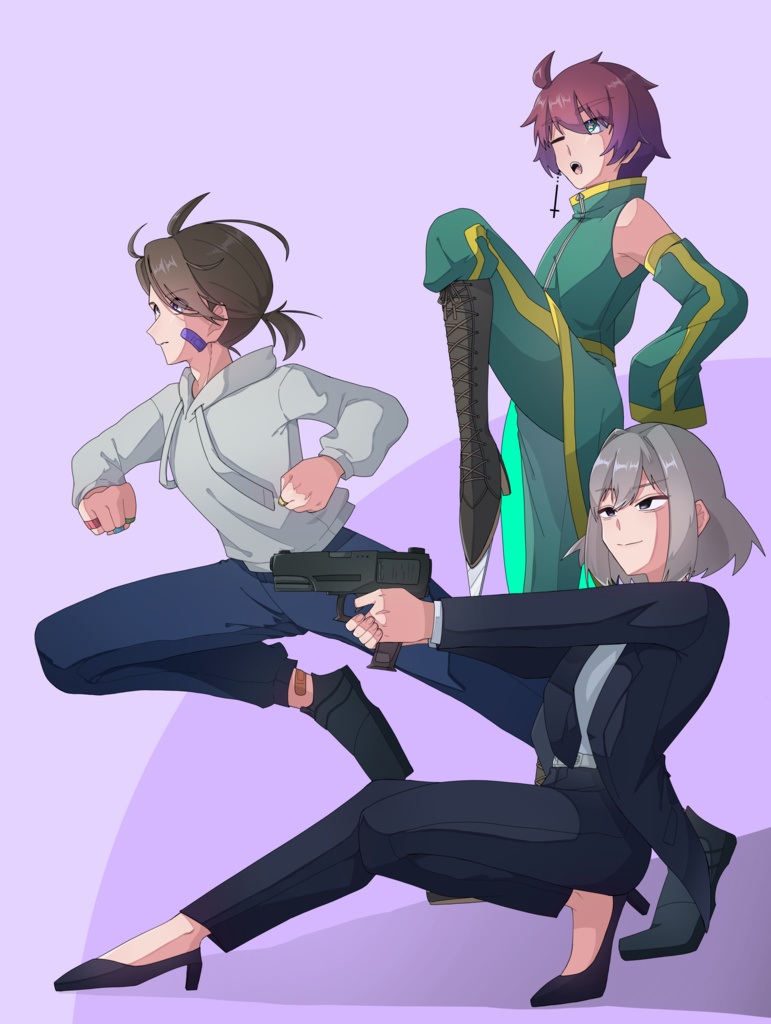 3人組のポストカード